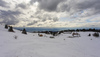 After few days of heavy rain and temperature drop sun came up and revealed snow in the mountains. Krvavec and alpine meadows around Krvavec are covered with snow, while lower laying areas around Kranj, Slovenia, are still in autumn colours.
