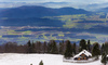 After few days of heavy rain and temperature drop sun came up and revealed snow in the mountains. Krvavec and alpine meadows around Krvavec are covered with snow, while lower laying areas around Kranj, Slovenia, are still in autumn colours.
