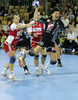 Liudmila Bodnieva (no.14) of Krim scoring during match of 2nd round of EHF Women Handball Champions League between RK Krim, Ljubljana, Slovenia and 1.FC Nurnberg, Germany. Match ended with victory of 1.FC Nurnberg, who defeated RK Krim with 30:31. Match between RK Krim and 1.FC Nurnberg was played in Tivoli Arena in Ljubljana, Slovenia on 3. November 2007.
