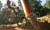 Angelos Panagiotis Kontos of Greece riding in last race of Men Downhill Nissan UCI Mountain Bike World Cup. Final race of MTB World Cup was held in Maribor, Slovenia, on 16th of September 2007.
