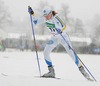 Mia Eriksson of Sweden skiing during Junior Women qualification for FIS Nordic Junior Ski World Championships Sprint race were held in Medvode,  Slovenia. First 32 skiers qualified for afternoon finals.
