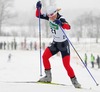 Tazlina Mannix of USA skiing during Junior Women qualification for FIS Nordic Junior Ski World Championships Sprint race were held in Medvode,  Slovenia. First 32 skiers qualified for afternoon finals.
