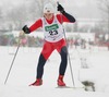 Celine Brun-Lie of Norway skiing during Junior Women qualification for FIS Nordic Junior Ski World Championships Sprint race were held in Medvode,  Slovenia. First 32 skiers qualified for afternoon finals.
