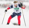 Elizabeth Stephen of USA skiing during Junior Women qualification for FIS Nordic Junior Ski World Championships Sprint race were held in Medvode,  Slovenia. First 32 skiers qualified for afternoon finals.
