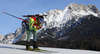 Fredrik Lindstroem of Sweden skiing during the Men pursuit race of IBU Biathlon World Cup in Hochfilzen, Austria. Men sprint race of IBU Biathlon World cup was held on Saturday, 12th of December 2015 in Hochfilzen, Austria.
